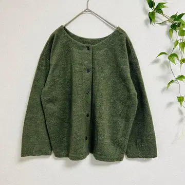 [ SM2 ] 앞뒤 2WAY 부클레 가디건 M 모스그린