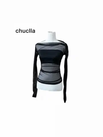 # chuclla 츄클라 오프숄더 튤 시어 메쉬 Tops