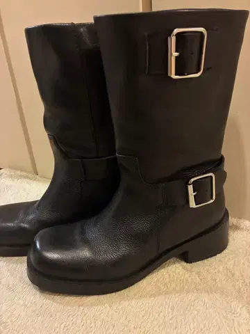 ZARA 버클 엔지니어 부츠 가죽 블랙 25 RED WING