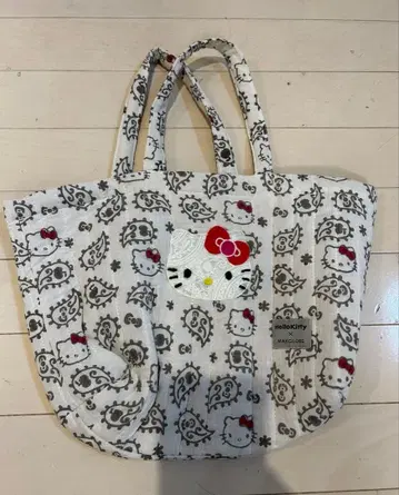 MAYGLOBE 헬로키티 블록 프린트 미니 토트백