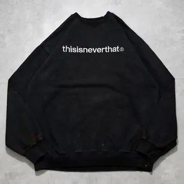 디스이즈네버댓 네바자 맨투맨 구제 의류 로고 자수 XL 블랙 16302
