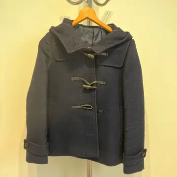 네이비 더플 코트 후드 부착