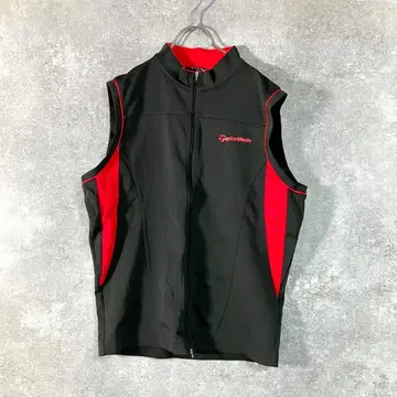 TaylorMade 베스트 자켓 골프 블랙 레드