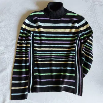 소니아 리키엘/SONIA RYKIEL 보더 무늬 하이넥 클리닝 완료