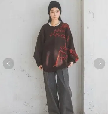 거의 미사용 7G 그래피티 로고 풀오버 지나시스 니트