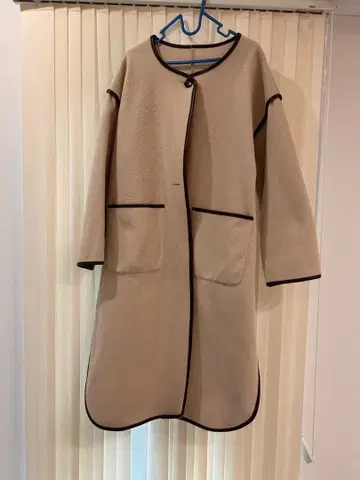 베이지 롱 코트 M