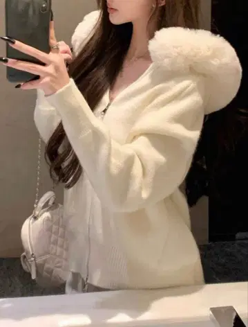 SHEIN 쉬인 퍼 니트 가디건