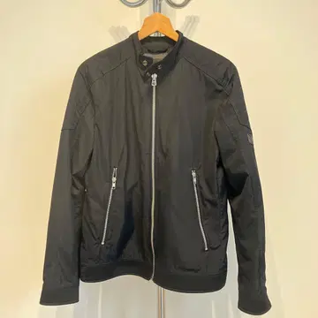 블랙 나일론 자켓 스탠드 카라