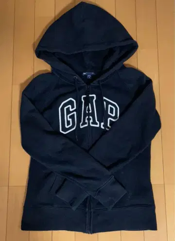 GAP 블랙 집업 후드 부착 후드티