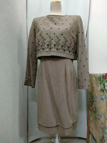 엠즈 그레이시 브라운 원피스 레트로 구제 의류