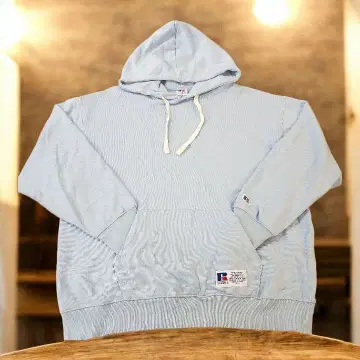 90'S 러셀 애슬레틱 USA 라이트 블루 칼리지 풀오버 후드티