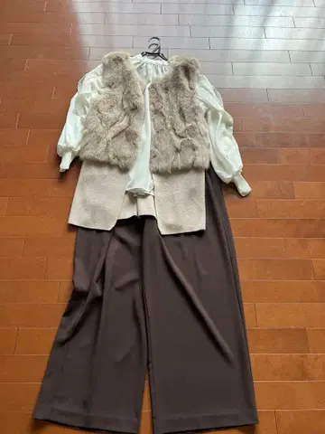 브라운 와이드 팬츠 아시야 리사리사