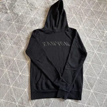 CANYON 블랙 후드티 후드 부착