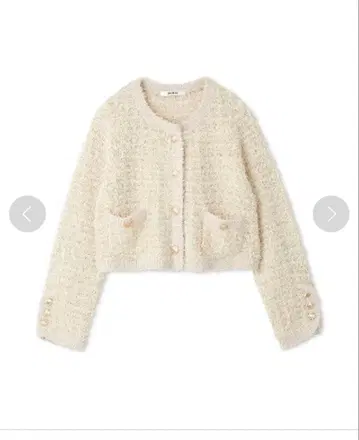 snidel 라메 트위드 가디건 아이보리