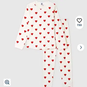 새상품 & 새상품급 푸치바토 스테디셀러 하트 무늬 오가닉 코튼 룸웨어
