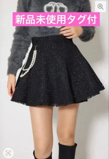 새상품 택 포함 rienda 트위드 플레어 스코트 숏팬츠