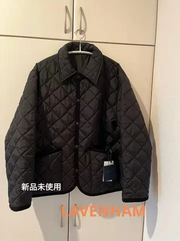 미사용 새상품 라벤햄 택 포함 블랙 퀼팅 자켓 리버서블
