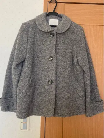 그레이 버튼 코트