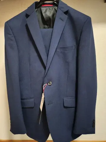 네이비 싱글 브레스 정장 자켓
