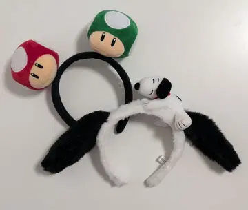 USJ 유니버셜 스튜디오 머리띠 키노마리오 SNOOPY 2개 세트