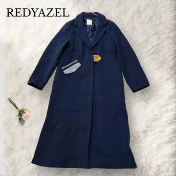 [ REDYAZEL ] 네이비 체스터 지퍼 롱 코트 M 울 혼방 겨울