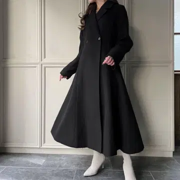 플레어 실루엣 롱 체스터 코트 롱 코트