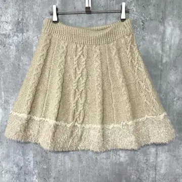 axes femme 케이블 니트 사다리꼴 스커트 밑단 라메 귀여운 걸리시