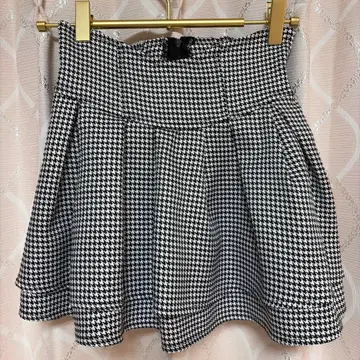 미셸 마카롱풍 하운드투스 체크 스커트