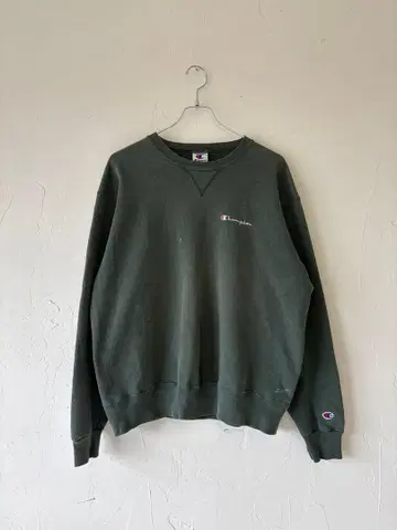 챔피온 로고 맨투맨 트레이닝복 L 그린 챔피온 앞 V