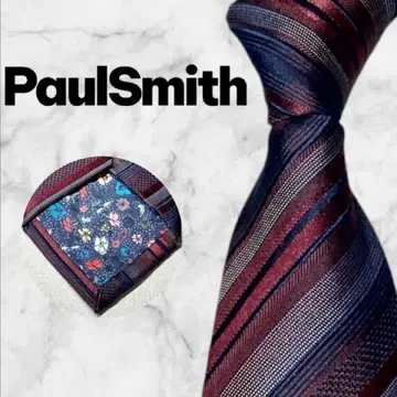 Paul Smith/폴스미스 넥타이 보르도 스트라이프 레지멘탈