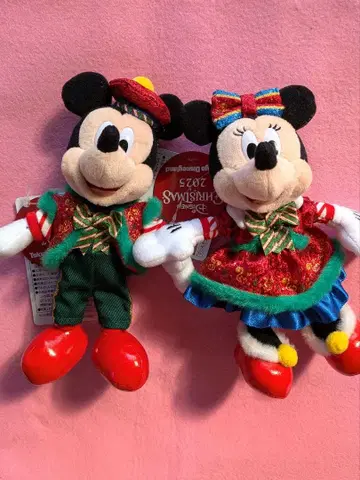 [ 2개 세트 ] 퍼레이드 의상 미키 미니 인형 배지 새상품