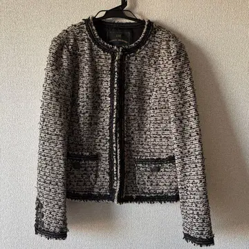 23구 트위드 노칼라 자켓 38