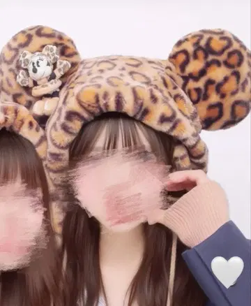 디즈니 미니 팬 캡 레오파드 무늬