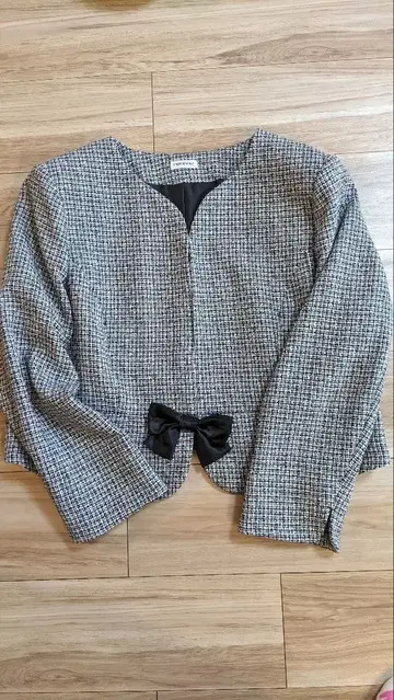 빅 사이즈 noannu 노카라 포멀 자켓 17호 리본