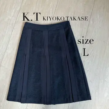 K.T KIYOKO TAKASE 다크 그레이 이소재 플리츠 스커트 L