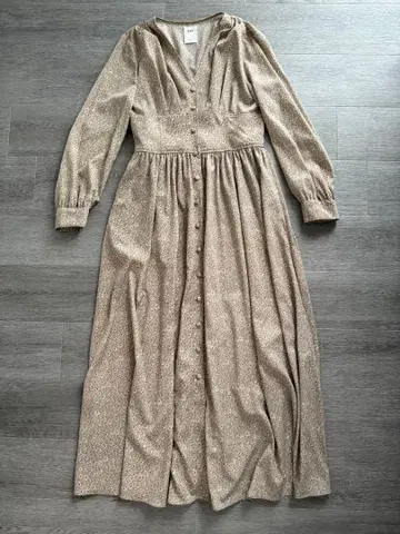 RHC 론 헤르만 꽃무늬 원피스 긴팔 베이지