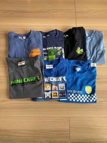 Minecraft 슈퍼 마리오 외 T셔츠 7장 세트 140cm