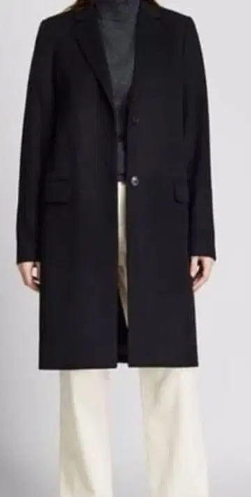 유니클로 UNIQLO 울 캐시미어 체스터 코트 M 블랙