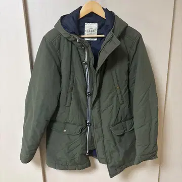 ikka 후드 부착 모즈 코트 L 사이즈 올리브
