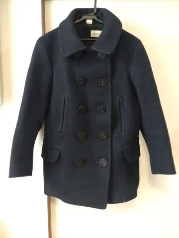 fennica 네이비 더블 브레스트 피 코트 38