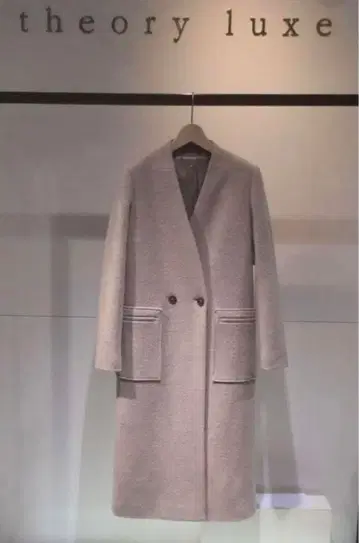 띠어리 럭스 노카라 트위드 코트 사이즈 40