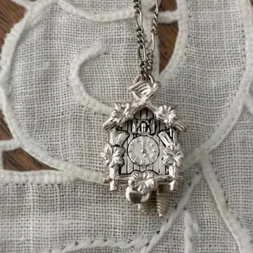 빈티지 비둘기 시계 목걸이 스위스 실버
