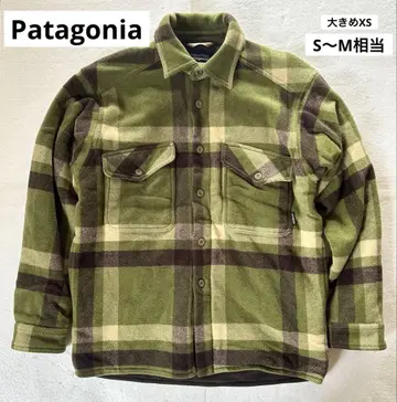 파타고니아 앨더 셔츠 자켓 녹차 체크 플란넬 & 안감 플리스 S~M