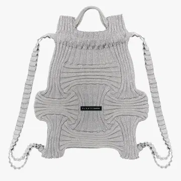 플리츠 마마 NEW BOW 백팩 글리터 실버