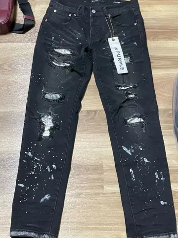 PURPLE 블랙 스키니 데님