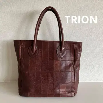 TRION 트라이온 가죽 토트백 패널 가죽 브라운
