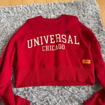 MOUSSY 빨간색 크롭 트레이닝복 F