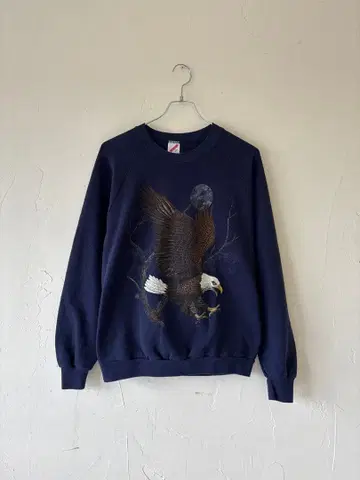 JERZEES 독수리 네이비 트레이닝복 맨투맨 90s 남성용 L 애니멀