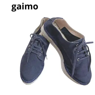 가이모 레이스업 에스파드리유 신발 라메 실 네이비 37