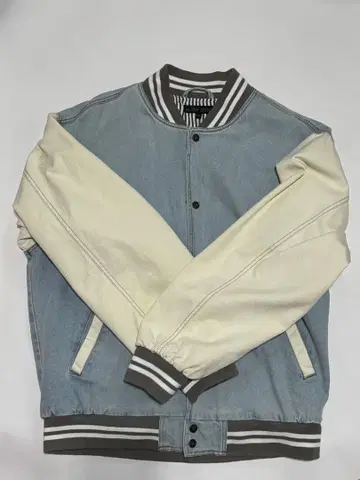 in the attic 바시티 자켓 데님 블루/화이트